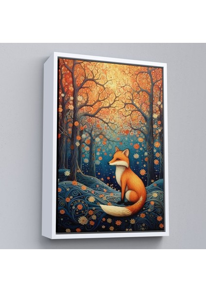 ^#canvas Serie Soyut Ormandaki Sarı Tilki TABLOSU-7527