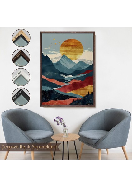 canvas Serie Dağların Üstündeki Güneş Manzarası TABLO-7649 fırsatları