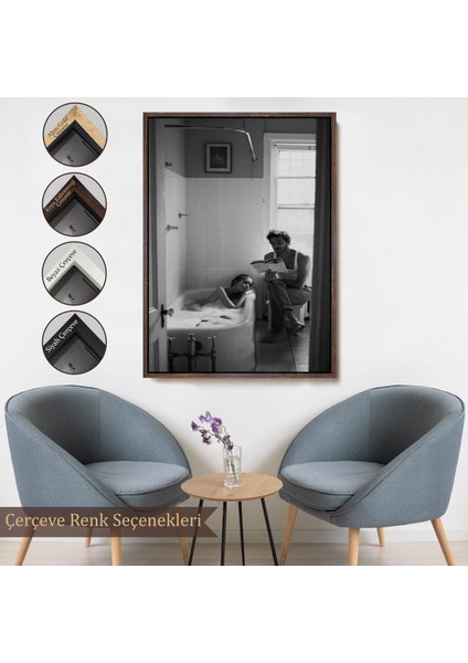 canvas Serie Küvetteki Kadına Kitap Okuyan Adam TABLOSU-7815