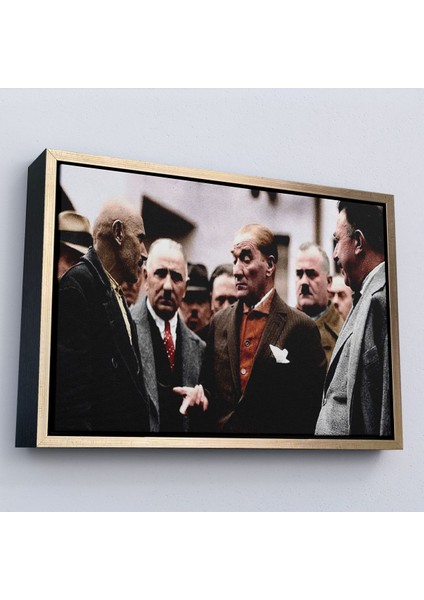 canvas Serie Muatafa Kemal Atatürk Yurttaş Ile Konuma TABLOSU-7193