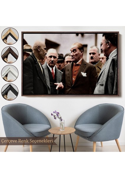 canvas Serie Muatafa Kemal Atatürk Yurttaş Ile Konuma TABLOSU-7193 fırsatları