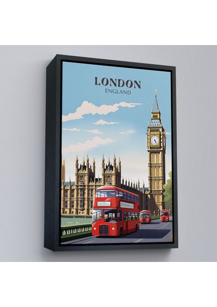 canvas Serie Londra Şehir Manzarası ve Kırmızı Otobüs TABLOSU-7712