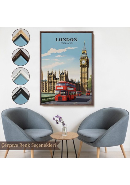 canvas Serie Londra Şehir Manzarası ve Kırmızı Otobüs TABLOSU-7712 fırsatları