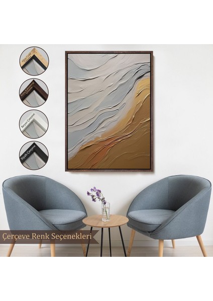 canvas Serie Sarı ve Krem Tonlarındakı Yağlıboya Görünümlü TABLO-7611 fırsatları