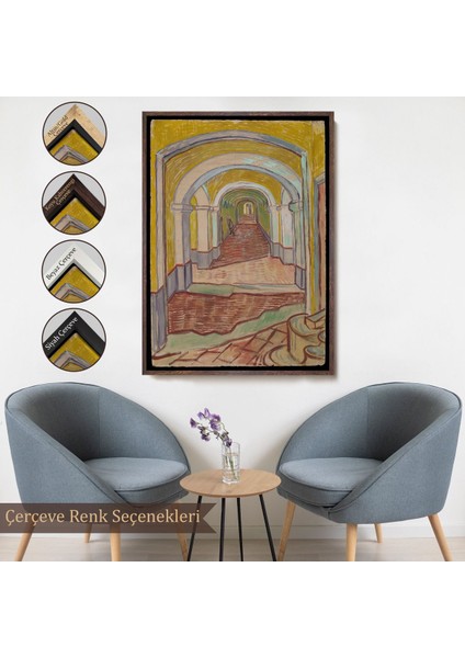 canvas Serie Vincent Van Gogh - Akıl Hastanesi Koridor Girişi Tablo - Corridor In The ASYLUM-7474 fırsatları