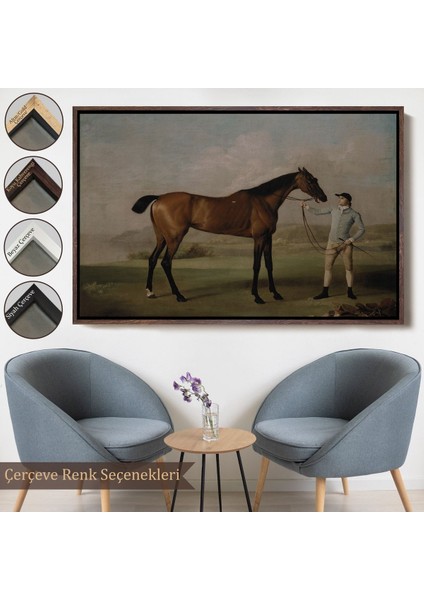 canvas Serie George Stubbs'un Uzun Bacaklı At ve Jokeyi Tablosu - Molly Long-Legs With Her JOCKEY-7012 fırsatları