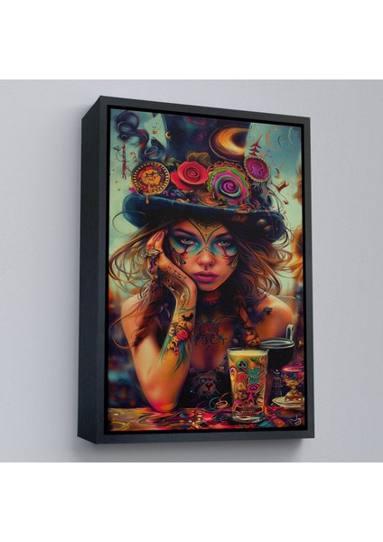 canvas Serie Sürreal Dövmeli Hippi Kadın TABLO-7727 modelleri