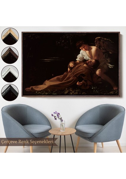 canvas Serie Caravaggio - Saint Francis Of Assisi In Ecstasy TABLO-7123 fırsatları
