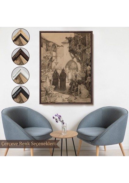 canvas Serie Alphonse Mucha - Imparator Lothair ve Masum Papa TABLO-7342 fırsatları