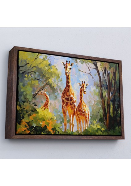 ^#canvas Serie Ormandaki Ağaçların Altında Dinlenen Zürafa Aile TABLOSU-7228 fiyatları