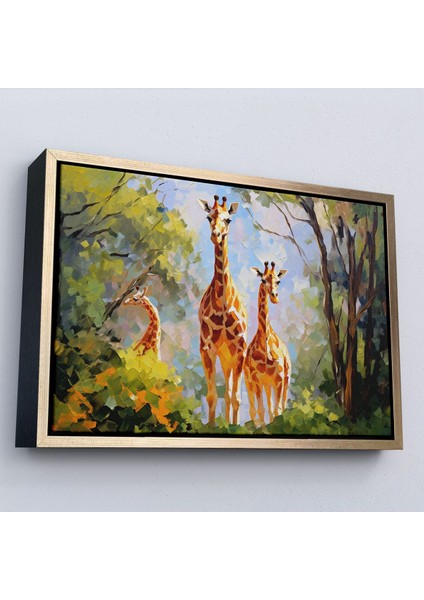 ^#canvas Serie Ormandaki Ağaçların Altında Dinlenen Zürafa Aile TABLOSU-7228 modelleri