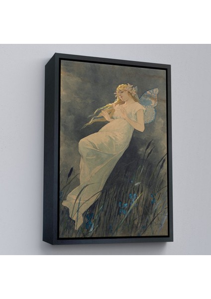 canvas Serie Alphonse Mucha'nın Iris Çiçekleriyle Elf TABLO-7288 modelleri