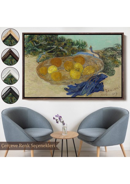 canvas Serie Vincent Van Gogh - Mavi Eldivenli Portakal ve Limonların Natürmortu TABLOSU-7188