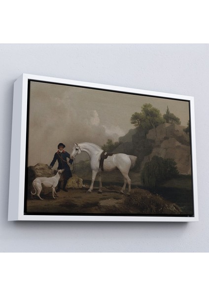 ^#canvas Serie George Stubbs 'un Creswell Kayalıkları'nda Damat ve Tazı Ile Gri Avcı Tablosu