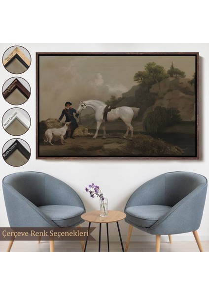 ^#canvas Serie George Stubbs 'un Creswell Kayalıkları'nda Damat ve Tazı Ile Gri Avcı Tablosu fırsatları