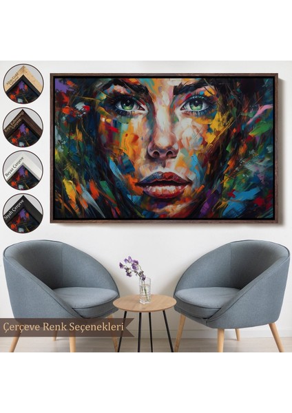canvas Serie Soyut Renkli Kadın TABLOSU-7208 fırsatları