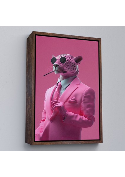 canvas Serie Sigara Içen Pembe Leopar TABLO-7859