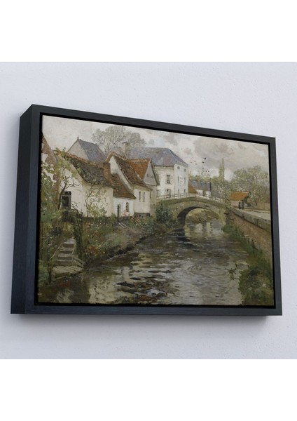 canvas Serie Ortaçağ Alman Köy Kanalı Vintage Tablo