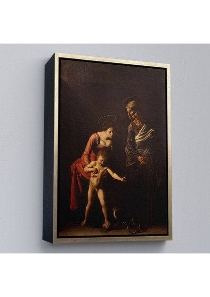 canvas Serie Caravaggio - Madonna ve Çocuk, Aziz Anne Ile TABLO-7359
