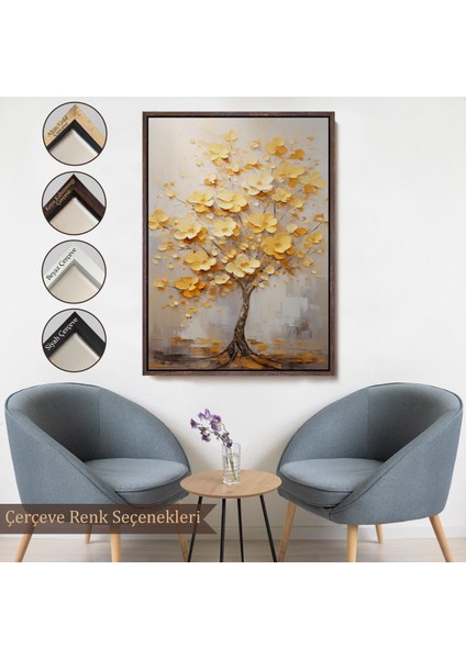 canvas Serie Sarı Çiçekli Ağaç TABLOSU-7624