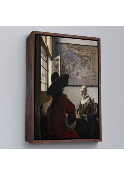canvas Serie Johannes Vermeer - Memur ve Gülen Kız Tablo - Officer And Laughing GIRL-7366 fiyatları