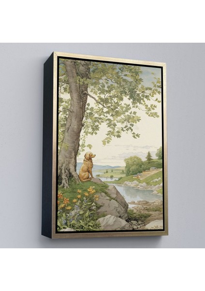 canvas Serie Manzarayı Izleyen Yalnız Köpek TABLOSU-7525