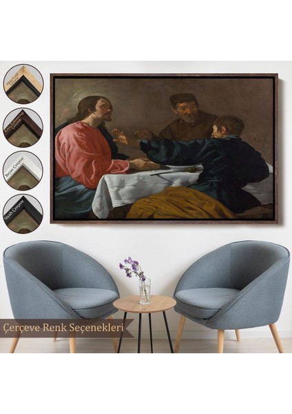 canvas Serie Diego Velázquez - Emmaus'ta Akşam Yemeği Tablo - The Supper At EMMAUS-7145