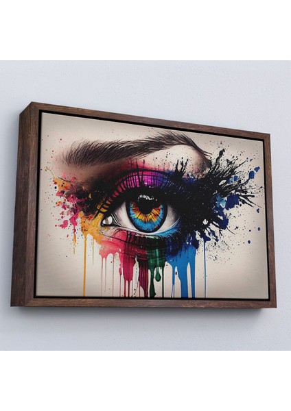 canvas Serie Renkli Zarif Kadın Göz TABLOSU-7230