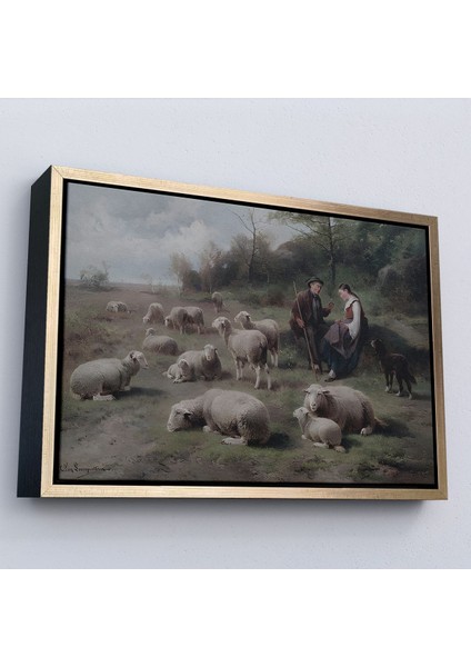 ^#canvas Serie Cornelis Van Leemputten Schaferpaar Mit Herde Tablosu modelleri
