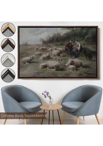 ^#canvas Serie Cornelis Van Leemputten Schaferpaar Mit Herde Tablosu fırsatları
