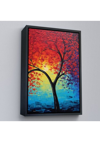 canvas Serie Yağlıboya Görünümlü Soyut Ağaç TABLOSU-7600