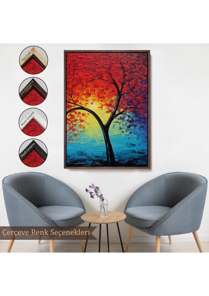 canvas Serie Yağlıboya Görünümlü Soyut Ağaç TABLOSU-7600 fırsatları