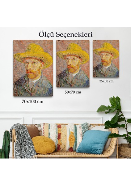 ^#canvas Serie Vincent Van Gogh - Hasır Şapkalı Otoportre TABLOSU-7449 modelleri