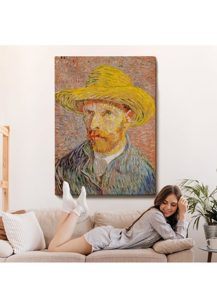 ^#canvas Serie Vincent Van Gogh - Hasır Şapkalı Otoportre TABLOSU-7449 fırsatları