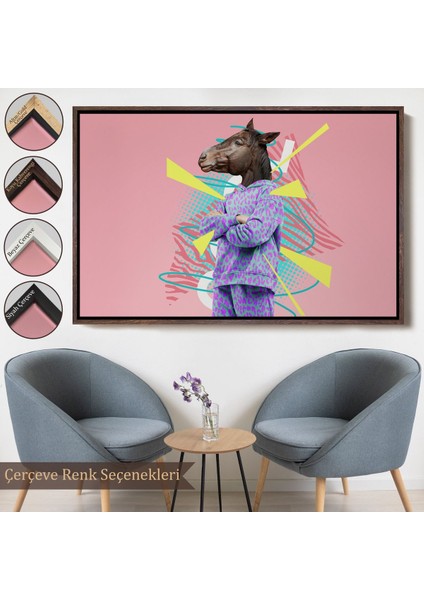 canvas Serie At Kafalı Insan TABLOSU-7256 fırsatları