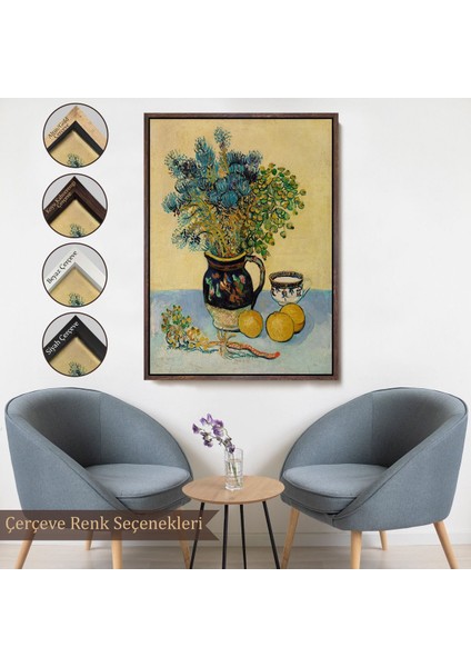 ^#canvas Serie Natürmort Kır Çiçekleri Ile Majolica Tarzı Sürahi Tablo - Vincent Van GOGH-7451 fırsatları