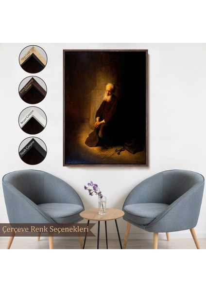 canvas Serie Rembrandt Van Rijn - Hapishanedeki Havari Aziz Peter Diz Çökmüş TABLO-7410 fırsatları