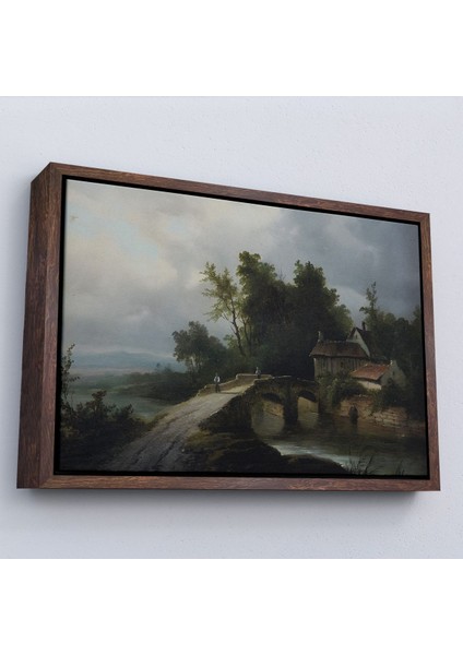 canvas Serie 19. Yüzyılın Başları Köprülü Fransız Köy Okulu Manzara TABLOSU-7015 fiyatları
