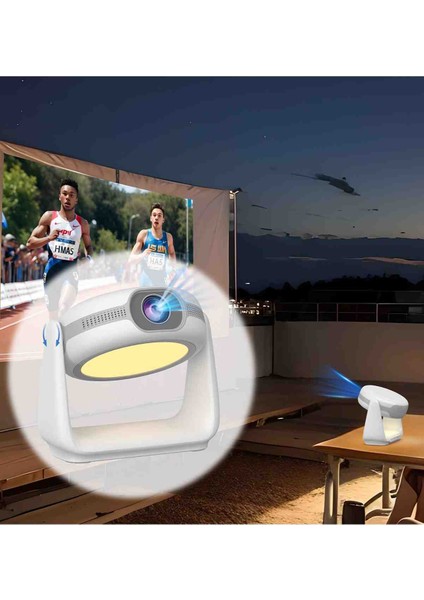 Taşınabilir Wifi 6 1080P Kablosuz Projeksiyon 4K Bluetoothlu Android Destekli Işıklı