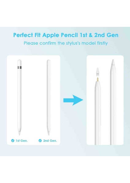 Apple Pencil 2./1. Nesil ve Apple Pencil Pro/usb-C Için iPad Pro/mini/air Dayanıklı 6 Yedek Uçları