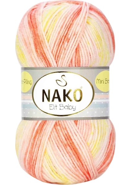 Elit Baby Mini Batik Bebe El Örgü İpi Turuncu Sarı 32430