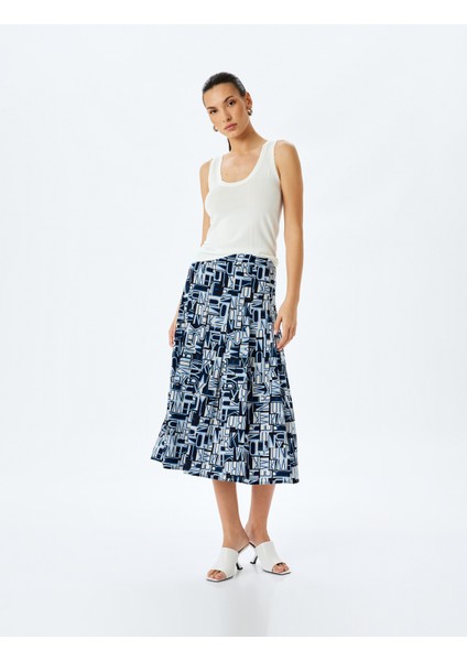 Desenli Kalın Piliseli Oversize Midi Boy Etek fiyatları