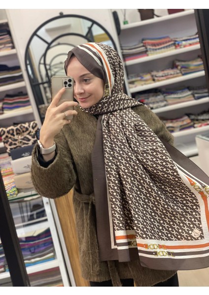 Kahve Bej Loryan Scarf Diamond Royal Black Şal