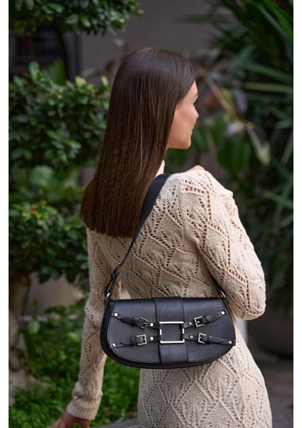 Kadın Şık Astarlı Siyah kaliteli Baget tarzı kol Çantası fırsatları