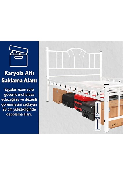 Bella Çift Kişilik Ferforje Metal Karyola