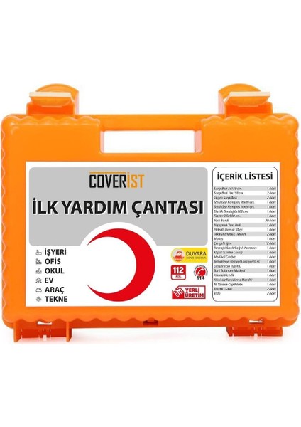 Ilk Yardım Çantası - Plastik Duvara Monte Edilebilir - Ecza Dolabı Acil Müdahale Seti