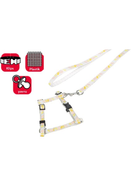 Yavru Köpek Göğüs Tasma+Uzatma 25-35cm Mavi