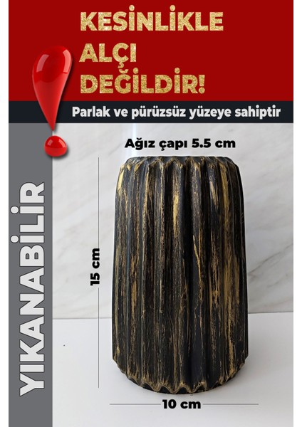 Dekoratif Gold Detaylı Siyah Retro Vazo modelleri