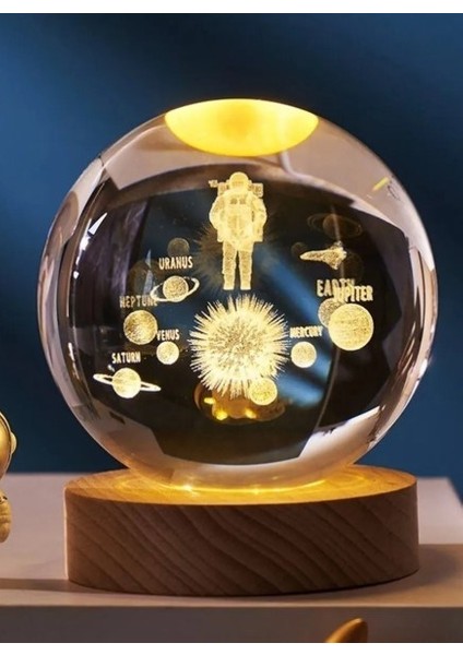 Uzay ve Astronot Temalı Cam Küre 6 cm