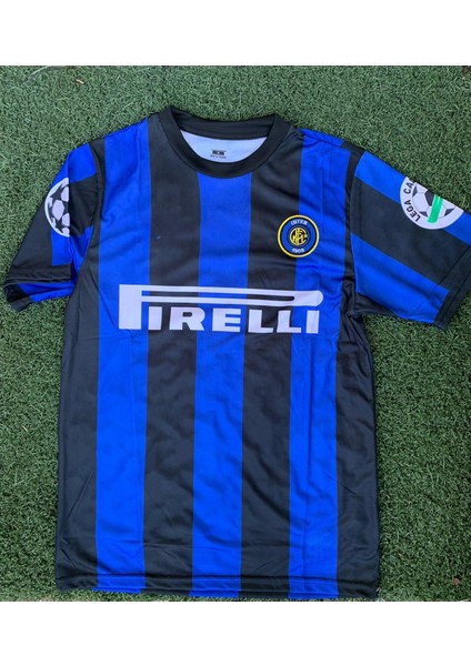 Inter 2010 Madrid Şampiyonlar Ligi Finali Ronaldo 9 Nostalji Forması Mavi [çubuklu] Fm3